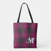 Roze speldenmonogram Canvas tas (Achterkant)