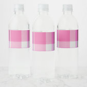 Roze speldenpatronen Afdrukken Tartan Gingham Waterfles Etiket (Flessen)