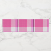 Roze speldenpatronen Afdrukken Tartan Gingham Waterfles Etiket (Enkel label)