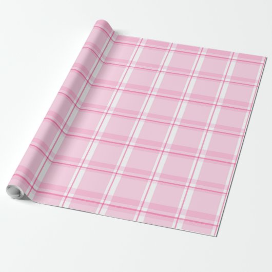 Roze speldenpatroon cadeaupapier (Uitgerold)