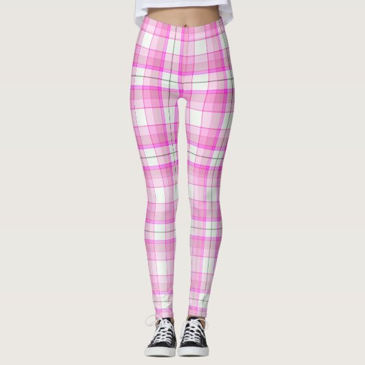 Roze speldenpatroon leggings (Voorkant)