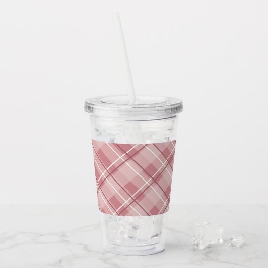 Roze speldenroze acryl drinkbeker (Voorkant ijs)