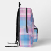 Roze speldenroze bedrukte rugzak (Links)