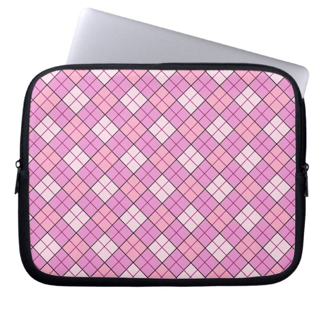 Roze speldenroze laptop sleeve (Voorkant)