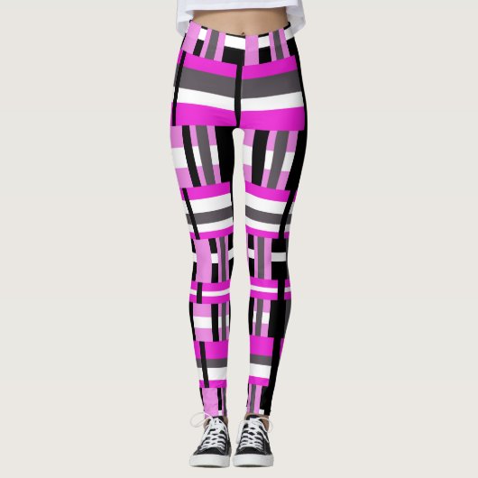 Roze speldenroze leggings (Voorkant)