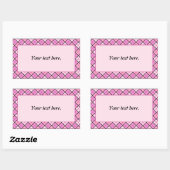 Roze speldenroze rechthoekige sticker (Vel)