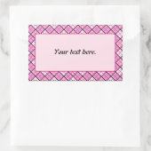 Roze speldenroze rechthoekige sticker (Tas)
