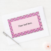 Roze speldenroze rechthoekige sticker (Envelop)