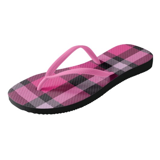 Roze speldenroze teenslippers (Schuin)