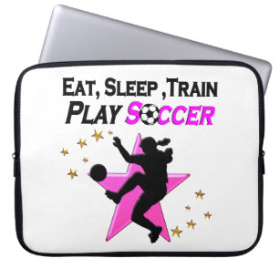 ROZE SPELEN VOETBAL ONTWERP LAPTOP SLEEVE