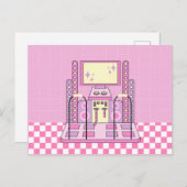 Roze Speler Arcade Dansmachine Briefkaart (Voorkant / Achterkant)