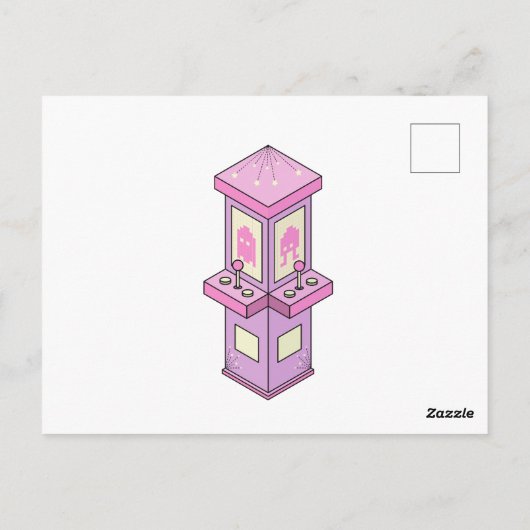Roze Speler Arcade Dansmachine Briefkaart (Achterkant)