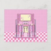 Roze Speler Arcade Dansmachine Briefkaart (Voorkant)