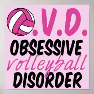 Roze speler bij passief volleybalstoornis poster