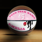 Roze speler Team Name Number Girl Basketbal