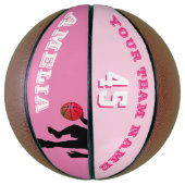 Roze speler Team Name Number Girl Basketbal (Verticaal)