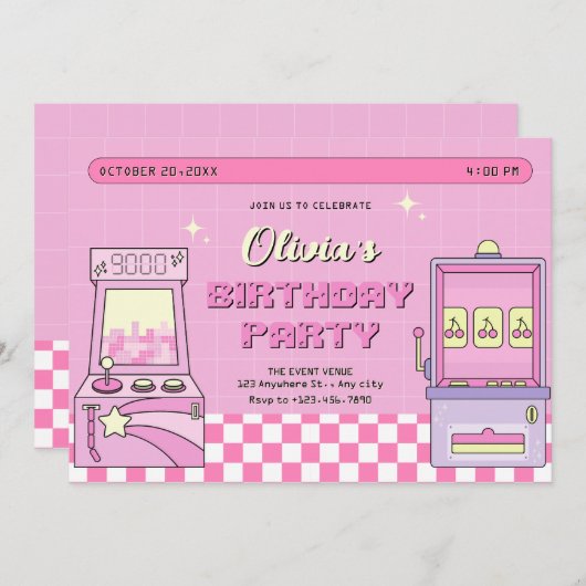 Roze spelhal kaart (Voorkant / Achterkant)