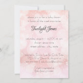 Roze Spetter Baby Shower Zwarte Kant Paraplu Kaart (Achterkant)