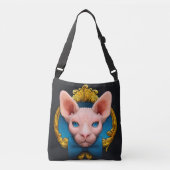 Roze Sphynx-kattenafbeelding Crossbody Tas (Voorkant)