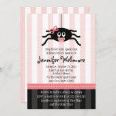 Roze Spider Halloween Baby Shower-uitvindingen Kaart (Voorkant / Achterkant)