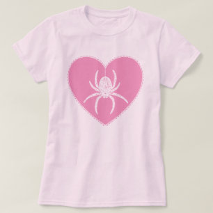 Roze Spider Hart T-Shirt