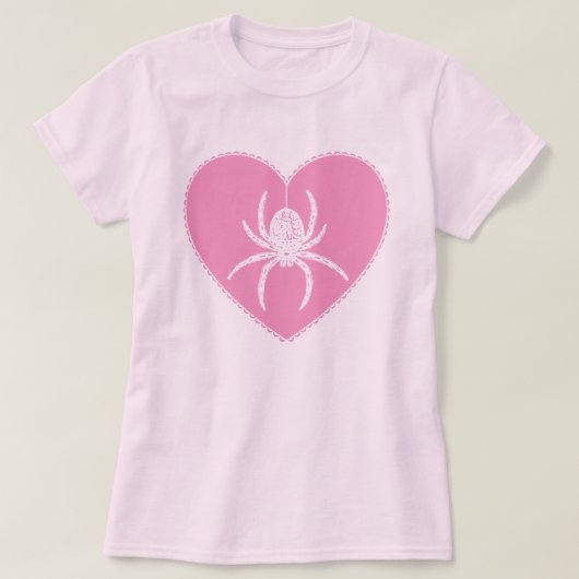 Roze Spider Hart T-Shirt (Design voorkant)