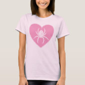 Roze Spider Hart T-Shirt (Voorkant)