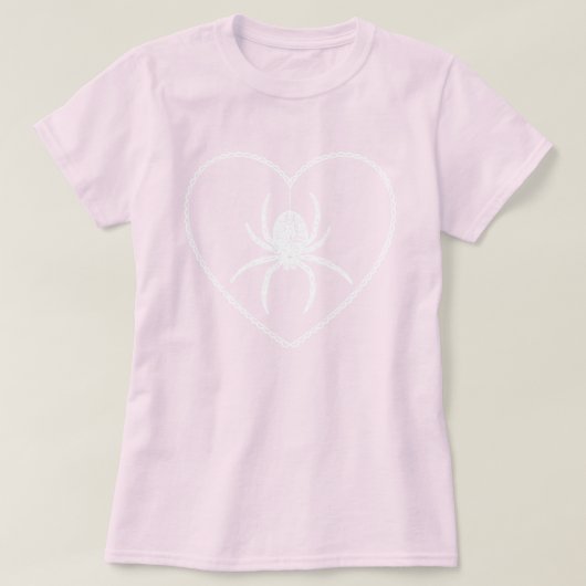 Roze Spider Heart T-Shirt (Design voorkant)