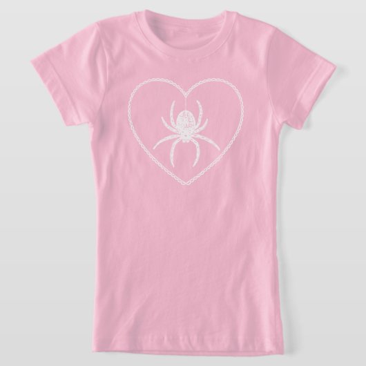 Roze Spider Heart T-Shirt (Laagn)