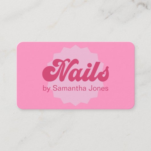 Roze Spijkers Drips QR Code Visitekaartje (Voorkant)