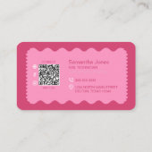 Roze Spijkers Drips QR Code Visitekaartje (Achterkant)