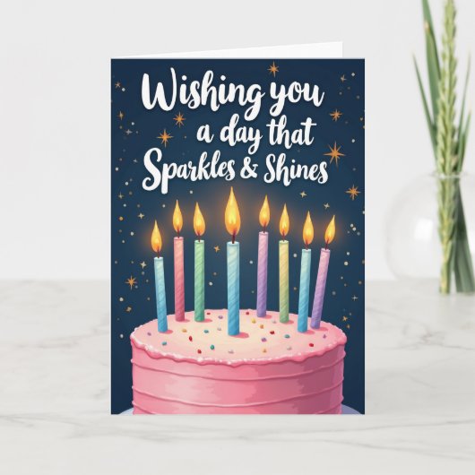 Roze Spikkels Verjaardagskaart Kaart (Voorkant)