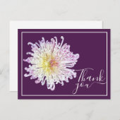 Roze Spin Mum Met Paarse Achtergrond Dank U Briefkaart (Voorkant / Achterkant)