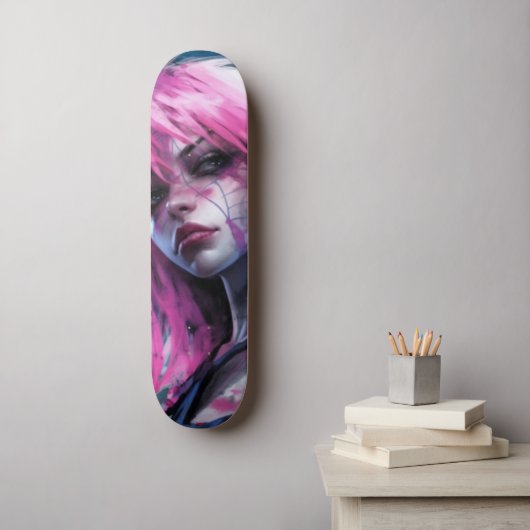 Roze spin persoonlijk skateboard (Muurkunst)