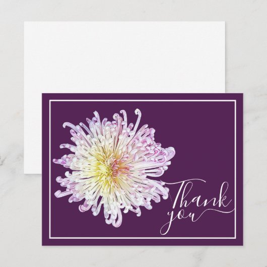 Roze spinma met Paarse achtergrond Dank u wel Briefkaart (Voorkant / Achterkant)