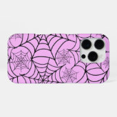 Roze Spinnenweb Halloween Hoestelcase iPhone Hoesje (Achterkant horizontaal)