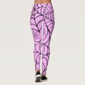 Roze Spinnenweb Halloween Leggings (Achterkant)