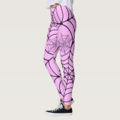 Roze Spinnenweb Halloween Leggings (Links)