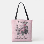 Roze Spinnenweb met Rozen | TRICK OR TREAT Tote Bag (Achterkant)