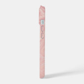 Roze spiraal aangepaste monogram iPhone 15 case (Linkerkant)