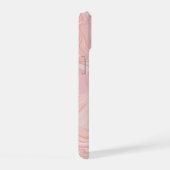 Roze spiraal aangepaste monogram iPhone 15 case (Rechterkant)