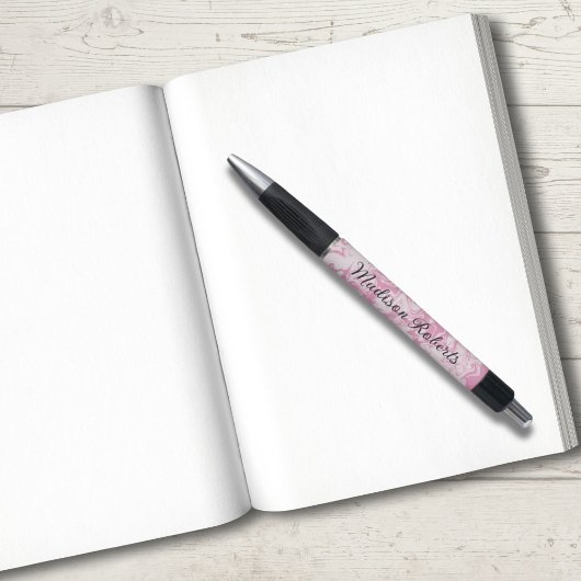 Roze spiraal aangepaste naam pen