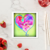 roze spiraal hart groen servetten (Insitu)