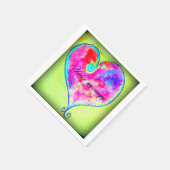 roze spiraal hart groen servetten (Hoek)