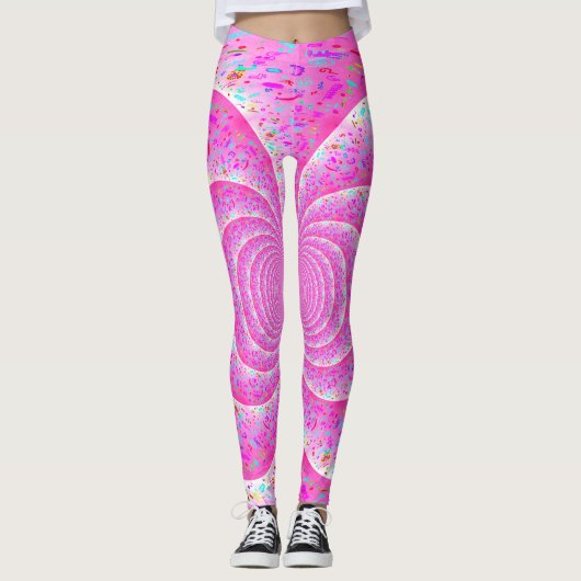 Roze spiraal leggings (Voorkant)