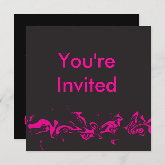 Roze spiraal uitnodiging (Voorkant / Achterkant)