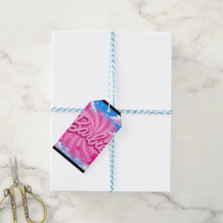 Roze spiraalhemel geïnspireerd mode glamour ontwer cadeaulabel