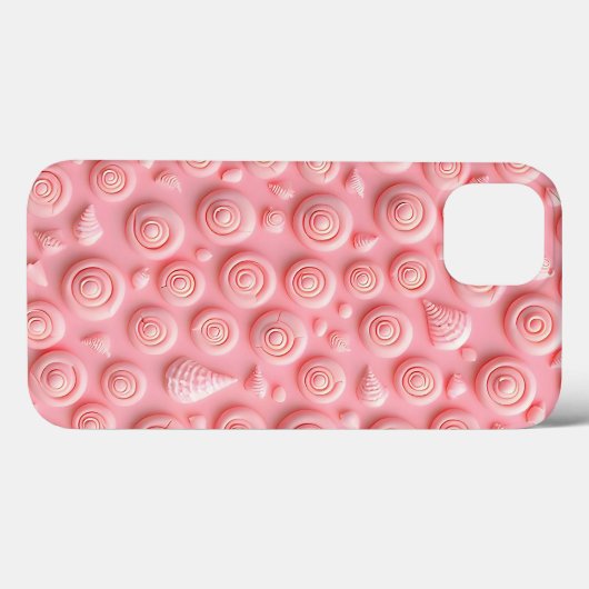 Roze Spiraalpatroon iPhone Hoesje Vrouwelijke Look (Achterkant (horizontaal))