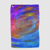 Roze spiraalregenboog met reliëf en romige strepen golfhanddoek (Voorkant)