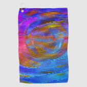 Roze spiraalregenboog met reliëf en romige strepen golfhanddoek (Voorkant)